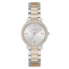 Guess Ladies' Stone Set Silver Dial Two Tone Bracelet Watch