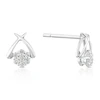 9ct White Gold 0.10ct Diamond Cluster Kiss Stud Earrings