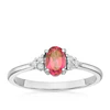9ct White Gold Diamond & Pink Topaz Trilogy Ring