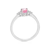 9ct White Gold Diamond & Pink Topaz Trilogy Ring 4 9ct White Gold Diamond & Pink Topaz Trilogy Ring