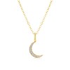 Sterling Silver Gold Tone Cubic Zirconia Moon Pendant 16+2" Necklace