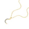 Sterling Silver Gold Tone Cubic Zirconia Moon Pendant 16+2" Necklace 3 Sterling Silver Gold Tone Cubic Zirconia Moon Pendant 16+2" Necklace