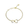 Guess Gold Tone Mon Amour Two Hearts Bracelet