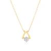 9ct Yellow Gold 0.10ct Diamond Cross Cluster Pendant Necklace