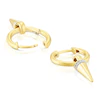 Sterling Silver & 18ct Gold Plated Vermeil Men's CZ Point Drop Earrings 3 Sterling Silver & 18ct Gold Plated Vermeil Men's CZ Point Drop Earrings