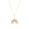 9ct Yellow Gold Rainbow Pendant 16+2" Necklace