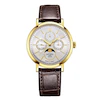 Rotary Moonphase Men's Silver Dial Brown Leather Strap Watch
