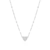 Sterling Silver Cubic Zirconia Heart Sparkle Chain 16.5+1 Necklace