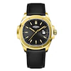 Rotary Men's Black Dial Gold Tone Case Black Leather Strap Watch