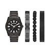 Skechers Men's Black Dial Black Tone Bracelet Watch With 4 Matching Bracelets