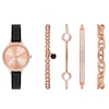 Skechers Ladies' Rose Tone Dial Black Silicone Strap Watch With 4 Matching Bracelets