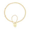 9ct Yellow Gold Padlock Round Belcher 7" Bracelet