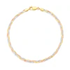 9ct Tri Colour Gold 3 Plait Diamond Cut Herringbone 7.5" Bracelet