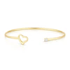 9ct Yellow Gold Cubic Zirconia Heart Torque Bangle