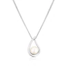 Sterling Silver Pearl Teardrop Pendant 18" Necklace