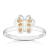 Children's Sterling Silver Butterfly Enamel Medium Ring - Size H