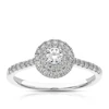 Engagement Ring 9ct White Gold Round Double Halo 0.40ct Diamond Ring