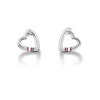 Tommy Hilfiger Open Heart Silver Tone Stud Earrings