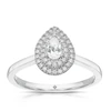 Engagement Ring The Diamond Story Platinum Pear Halo Solitaire 0.33ct Diamond Ring