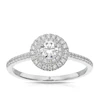 Engagement Ring The Diamond Story Platinum Oval Halo 0.40ct Diamond Ring