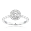 Engagement Ring The Diamond Story Platinum Round Halo Solitaire 0.33ct Diamond Ring