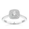 Engagement Ring The Diamond Story Platinum Cushion Halo Solitaire 0.33ct Diamond Ring