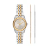 Michael Kors Lexington Ladies' Oyster Sunray Dial Gold Tone Watch & Bracelet Set