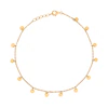 Sterling Silver Gold Tone Multi Disc Charm Anklet