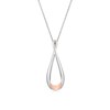 Sterling Silver & Rose Gold Tone Folded Twist Pendant Necklace