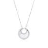 Sterling Silver Mother Of Pearl Moon & Cubic Zirconia Detail Pendant Necklace