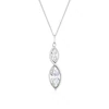 Sterling Silver Twist Navette Crystal Pendant Necklace