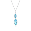 Sterling Silver Navette Aqua Bohemica Twist Pendant Necklace