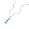 Sterling Silver Navette Aqua Bohemica Twist Pendant Necklace 3 Sterling Silver Navette Aqua Bohemica Twist Pendant Necklace