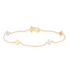 18ct Yellow & White Gold Clover Cubic Zirconia 7.5" Station Bracelet