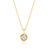 18ct Yellow Gold Cubic Zirconia Pendant 17.5" Necklace