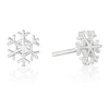 Sterling Silver 8mm Snowflake Stud Earrings