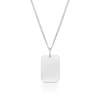 Children's Sterling Silver Small Dog Tag Pendant 16" Necklace