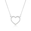 9ct White Gold Diamond Heart Pendant Necklace