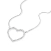 9ct White Gold Diamond Heart Pendant Necklace 3 9ct White Gold Diamond Heart Pendant Necklace