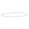Silver Green Bead Chain Anklet
