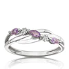 9ct White Gold Diamond & Marquise Amethyst Eternity Ring