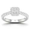 Engagement Ring The Diamond Story 18ct White Gold Princess Halo 0.66ct Diamond Ring
