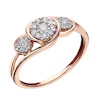 Engagement Ring 9ct Rose Gold Round Cluster 0.25ct Diamond Ring