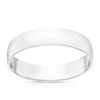 Platinum 4mm Heavy D Shape Ring