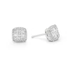 9ct White Gold 0.15ct Diamond Multi-Stone Square Earrings
