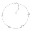 Sterling Silver Crystal Star & Moon Anklet