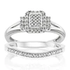 Engagement Ring Perfect Fit Argentium Silver Bridal Set 0.25ct Diamond Ring