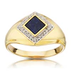 Sterling Silver & 18ct Gold Plated Vermeil Sodalite 0.13ct Total Diamond Ring