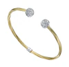 Together Silver & 9ct Bonded Gold Crystal Torque Bangle