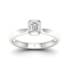 Engagement Ring The Diamond Story 18ct White Gold Emerald Solitaire 0.37ct Diamond Ring
